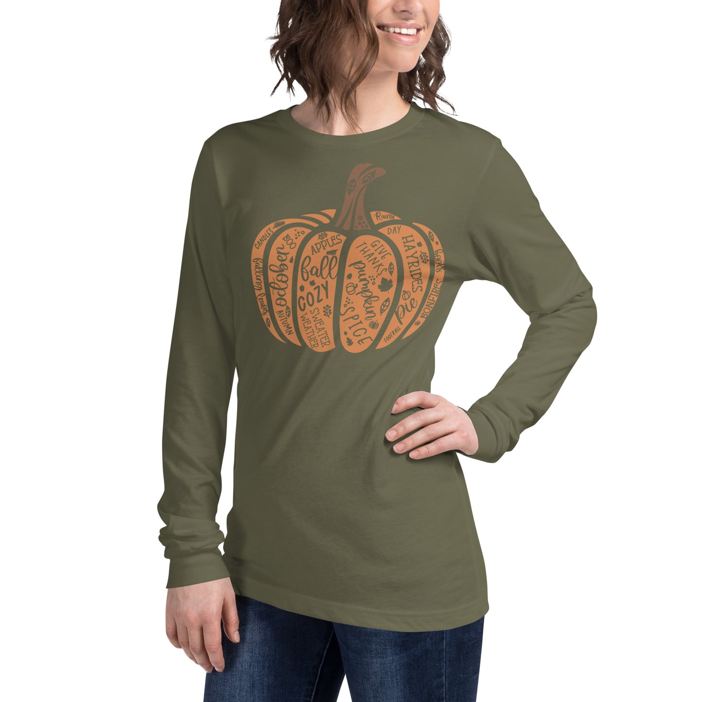 Pumpkin Fall Unisex Long Sleeve Tee