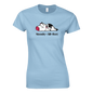 sky blue t shirt with moody all day graphics