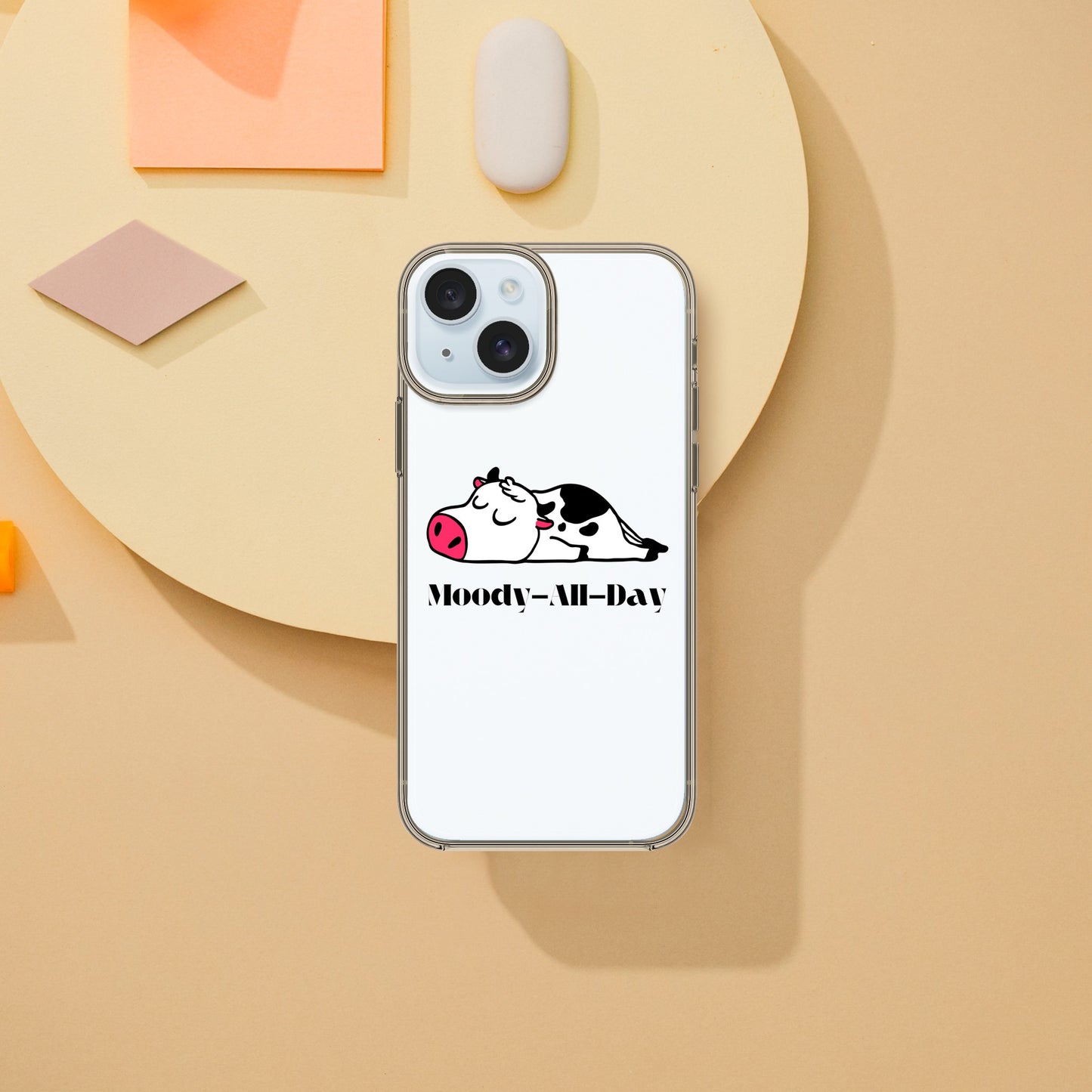 clear I phone case with moody all day svg