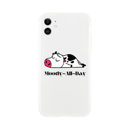 clear I phone case with moody all day svg