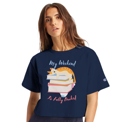 my weekend is fully booked cropped t shirt