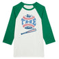 tis the season baseball 3/4 shirt grren sleeved and white body