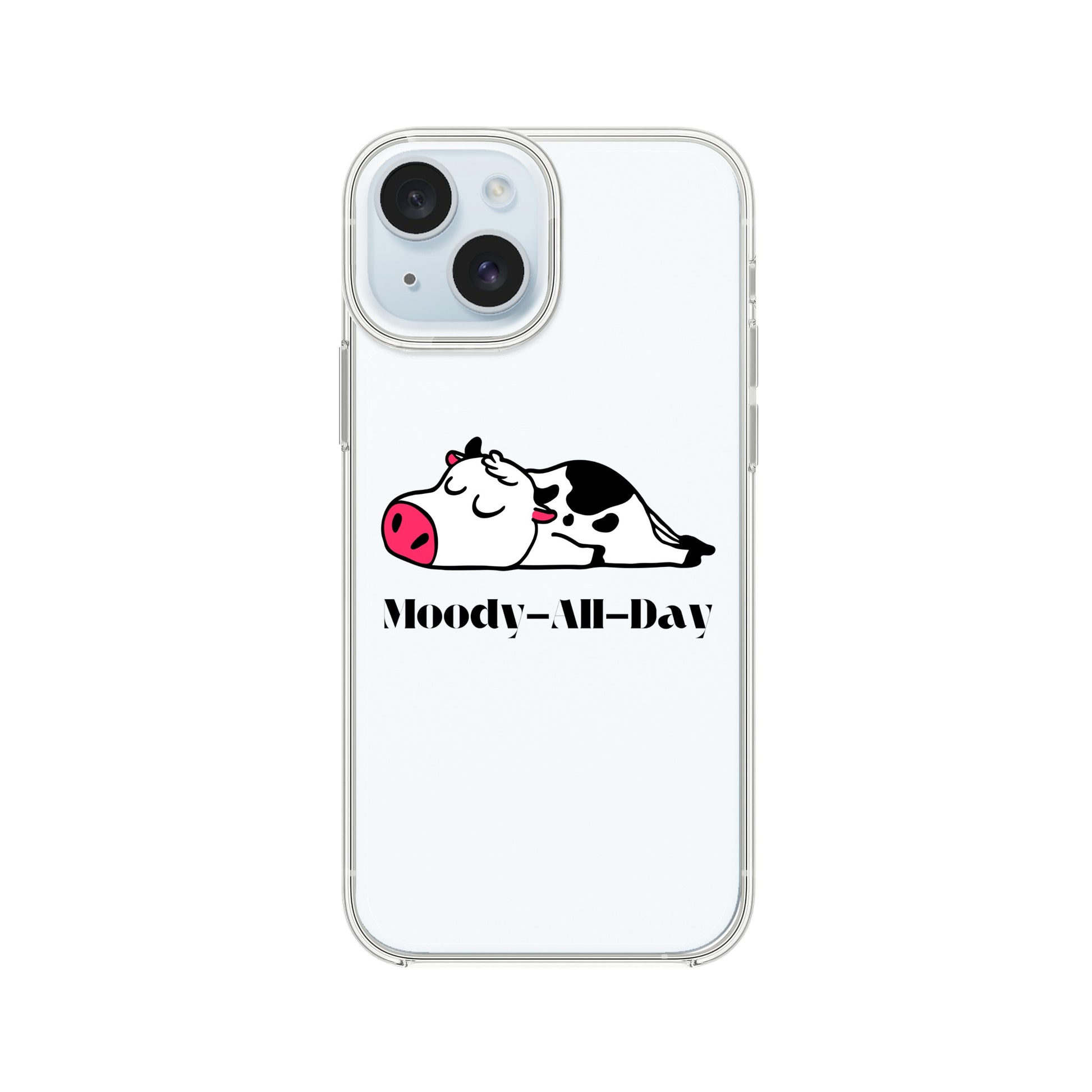 clear I phone case with moody all day svg