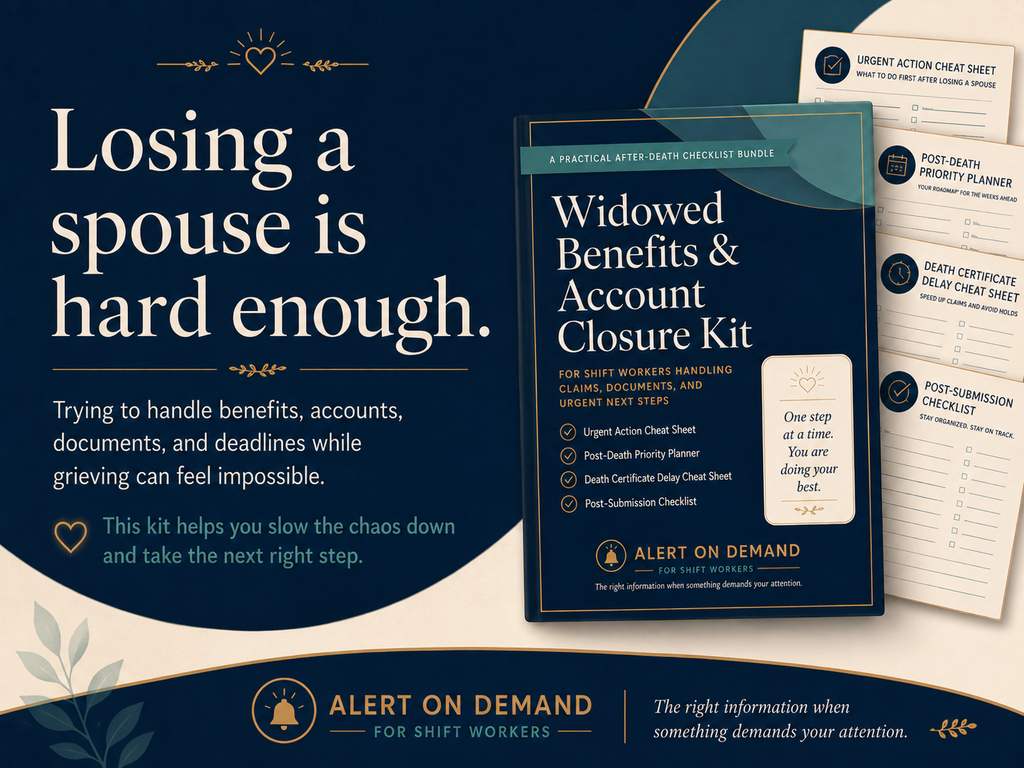 Widowed Benefits & Account Closure Kit
