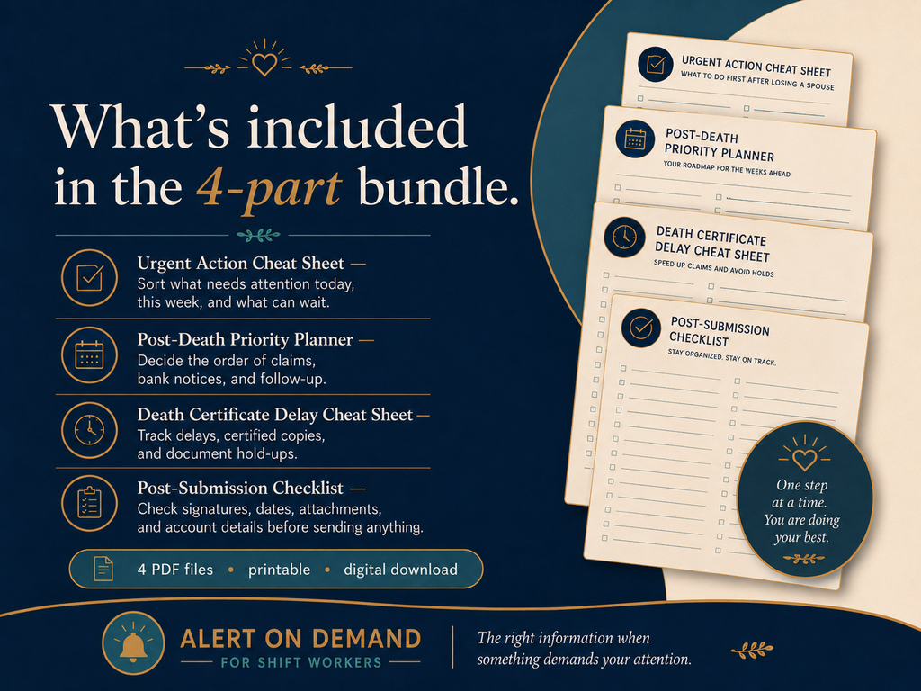Widowed Benefits & Account Closure Kit