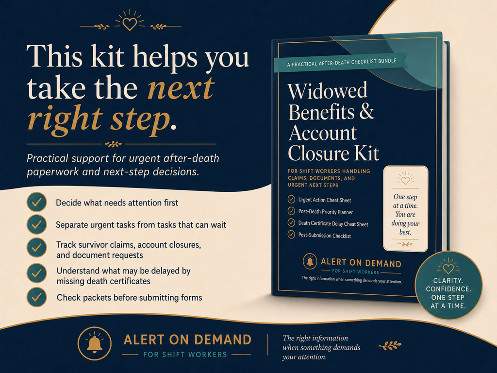 Widowed Benefits & Account Closure Kit
