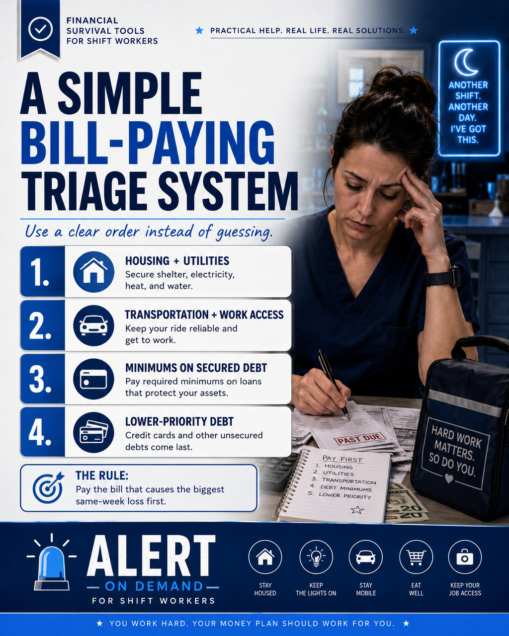 What to Pay First When Money Is Tight | Bill-Paying Triage Cheat Sheet for Shift Workers