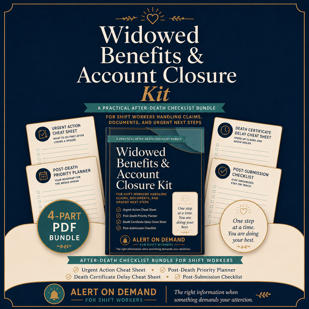 Widowed Benefits & Account Closure Kit