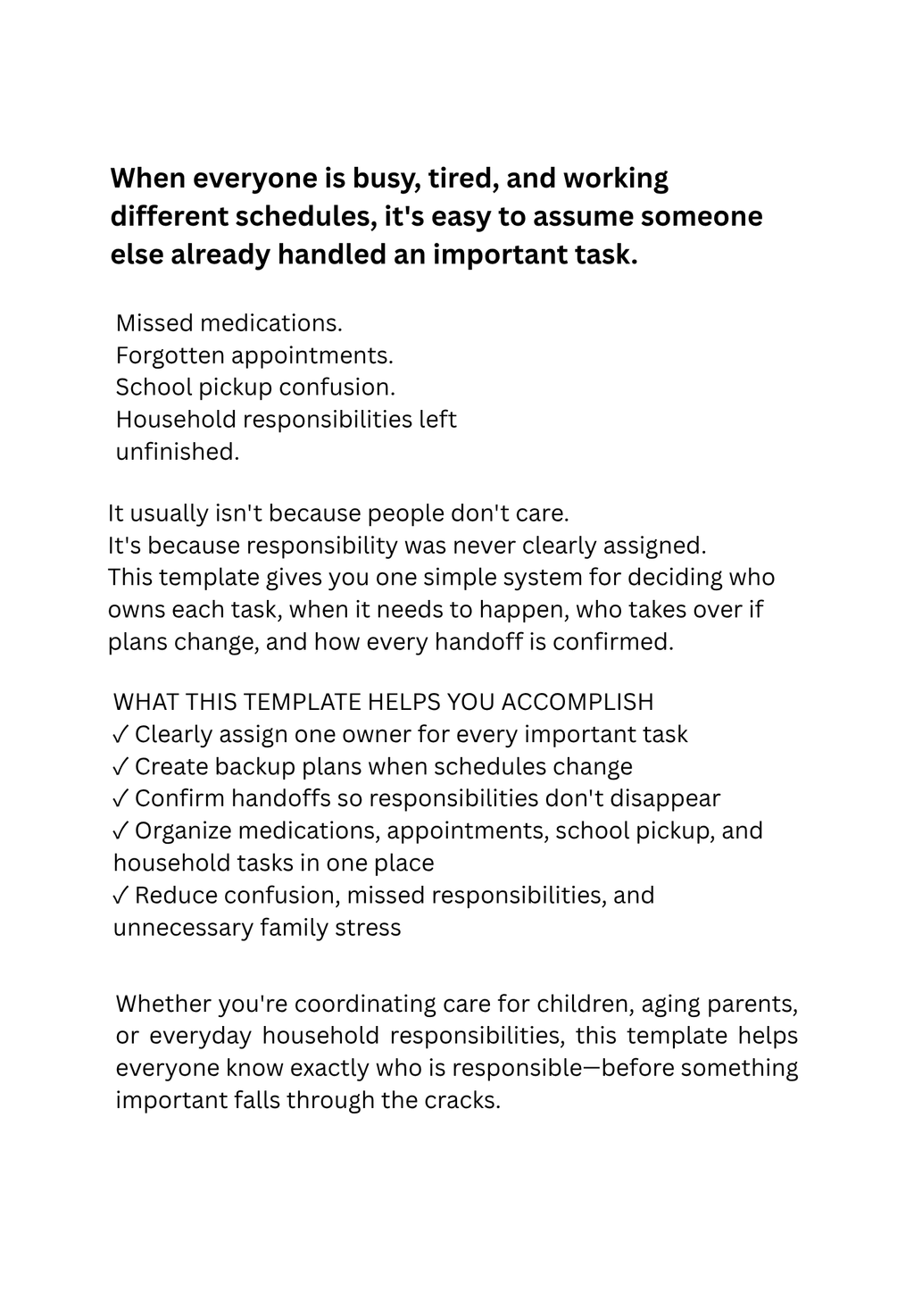 Stop Family Care Tasks From Falling Through The Cracks | A Simple "Who Handles What?" System