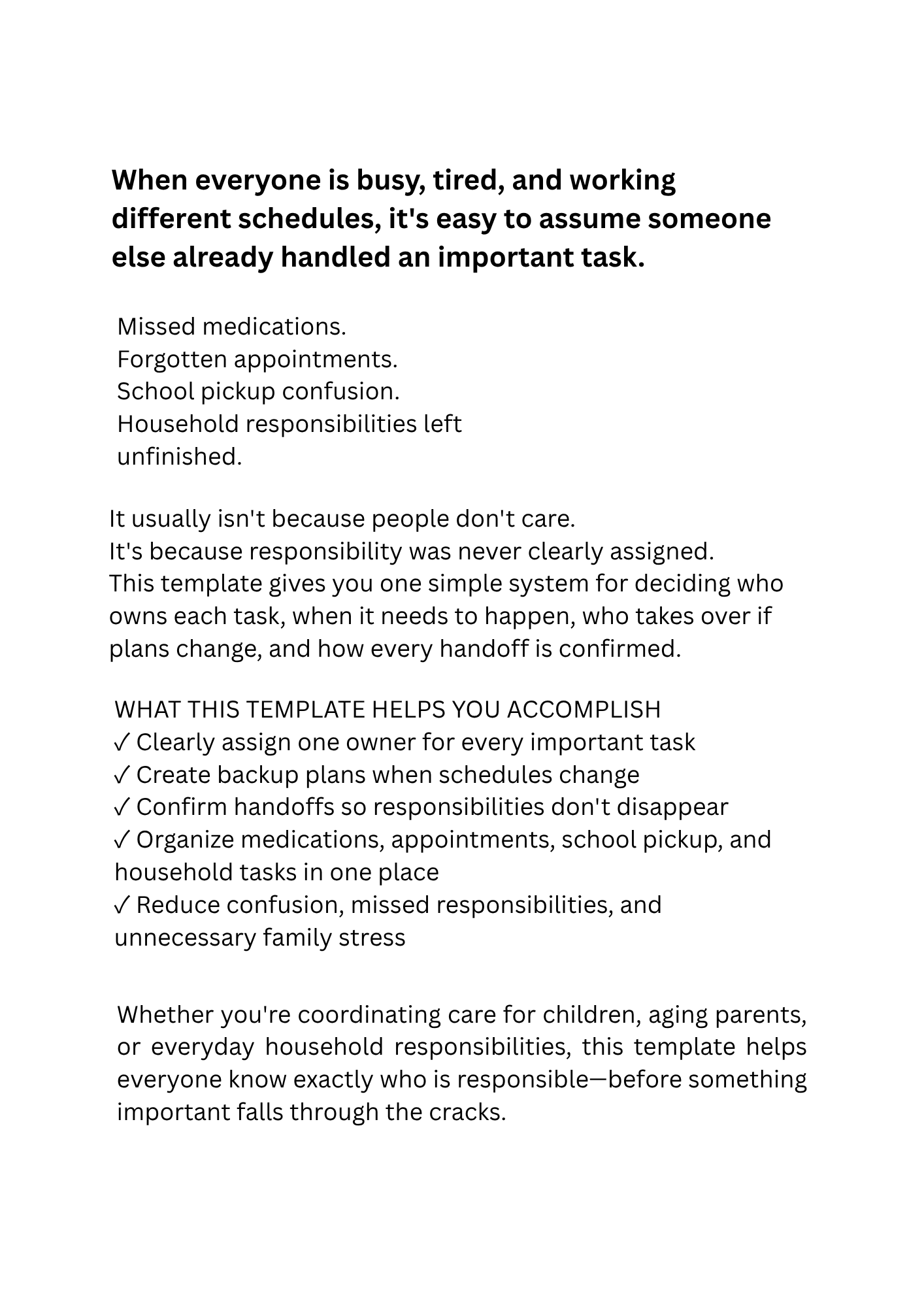 Stop Family Care Tasks From Falling Through The Cracks | A Simple "Who Handles What?" System