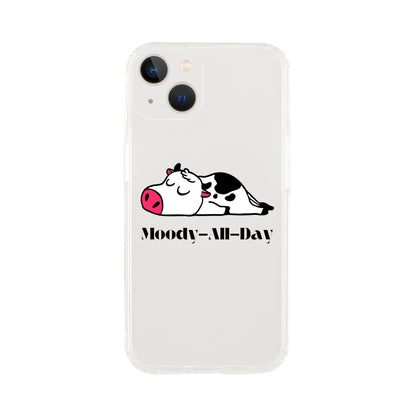 clear I phone case with moody all day svg