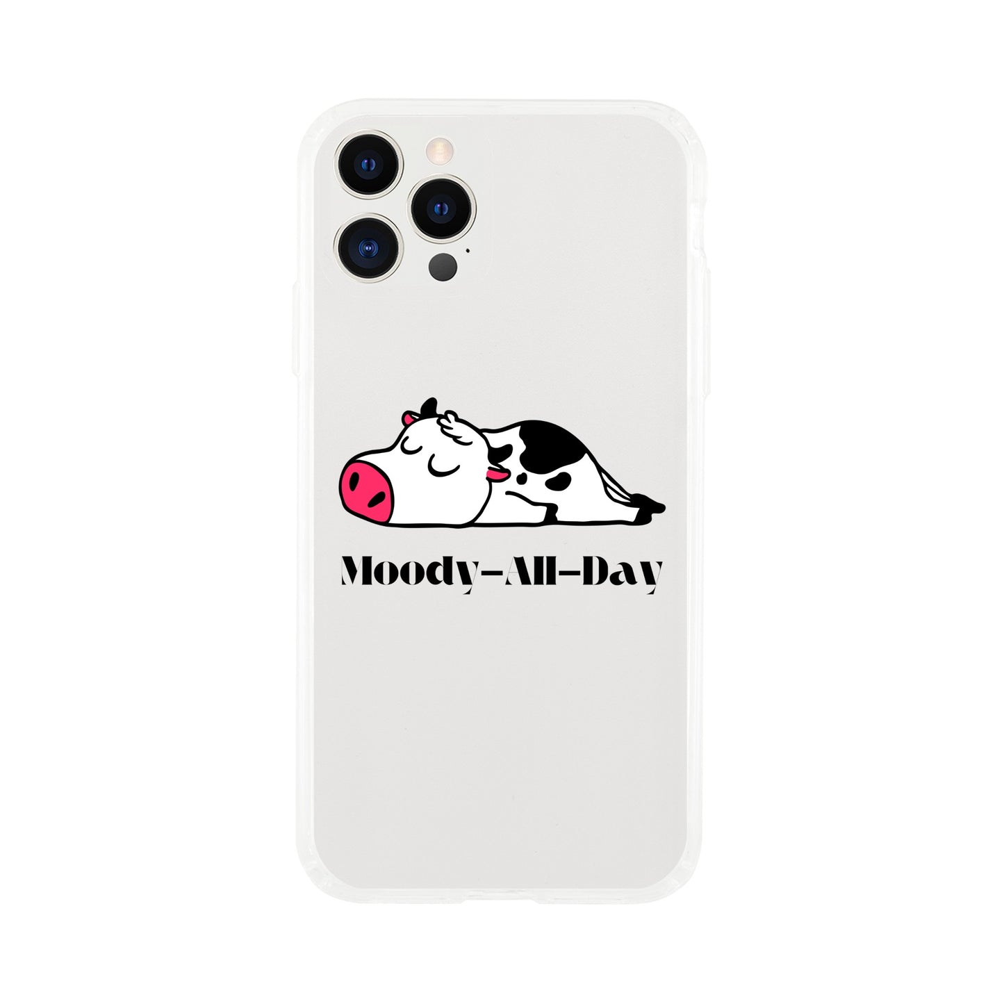 clear I phone case with moody all day svg