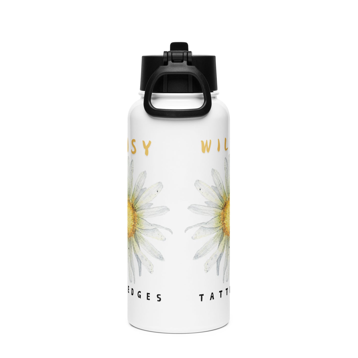 Wilted Daisy Stainless steel water bottle with a straw lid