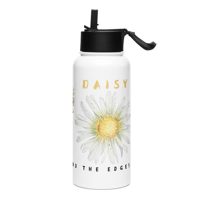 Wilted Daisy Stainless steel water bottle with a straw lid