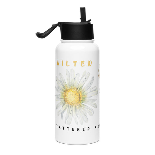 Wilted Daisy Stainless steel water bottle with a straw lid