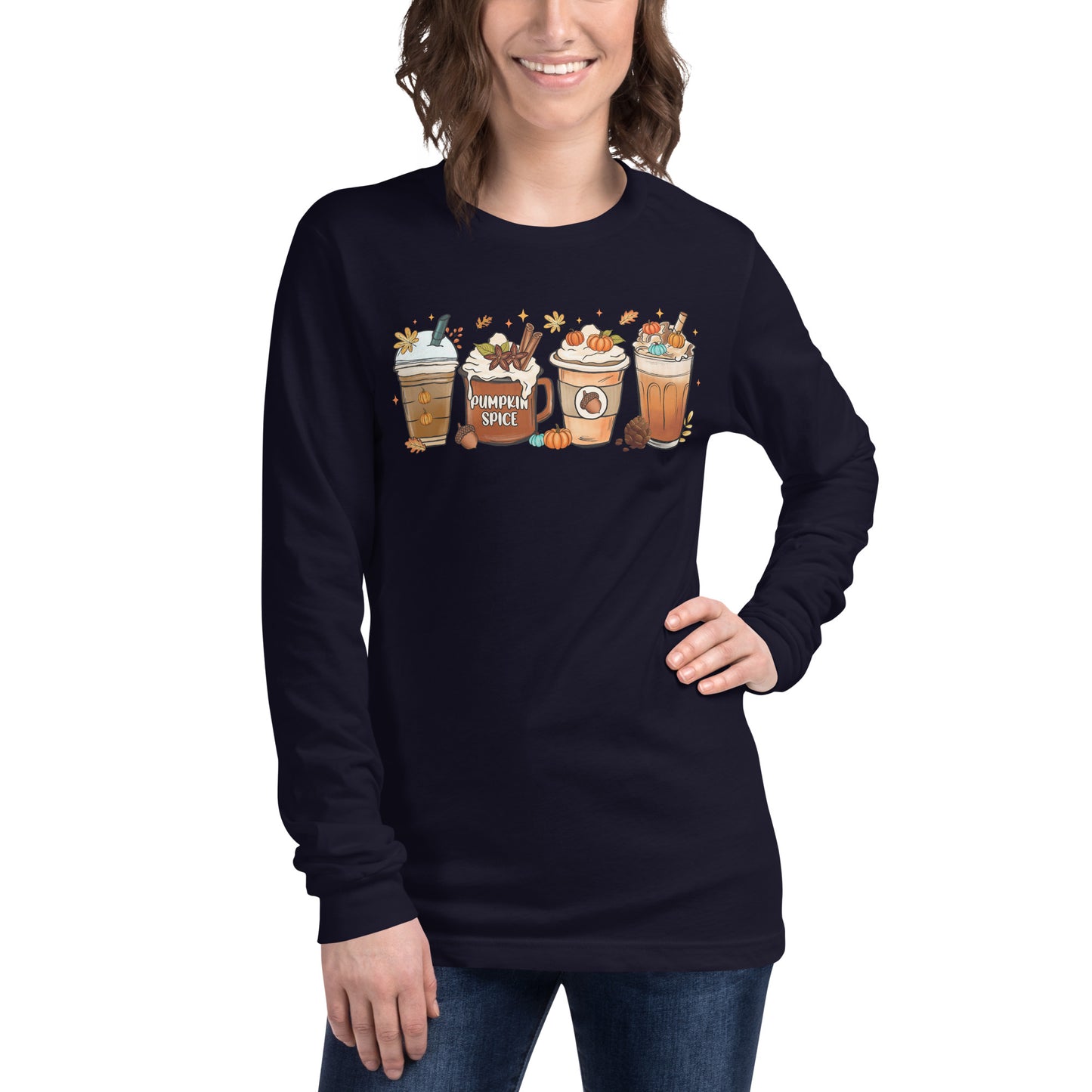 Pumpkin Latte Fall Unisex Long Sleeve Tee