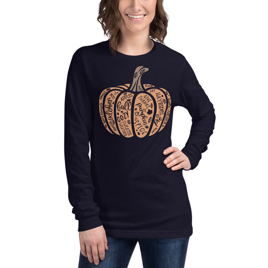 Pumpkin Fall Unisex Long Sleeve Tee