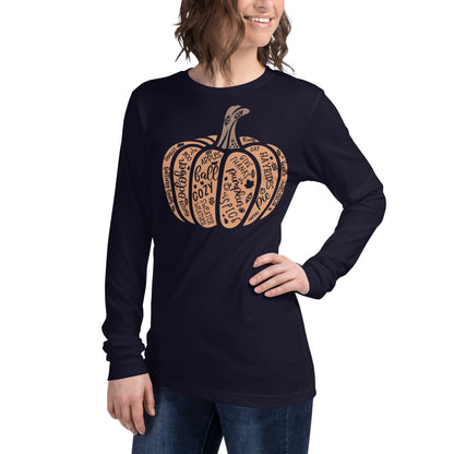 Pumpkin Fall Unisex Long Sleeve Tee