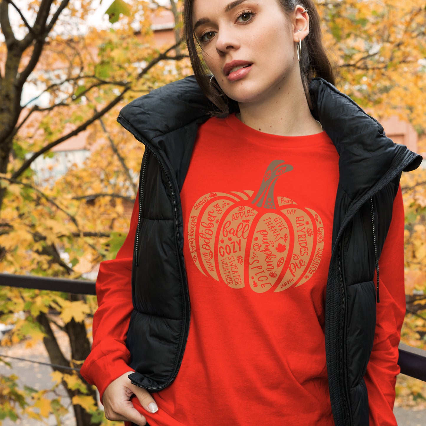 Pumpkin Fall Unisex Long Sleeve Tee