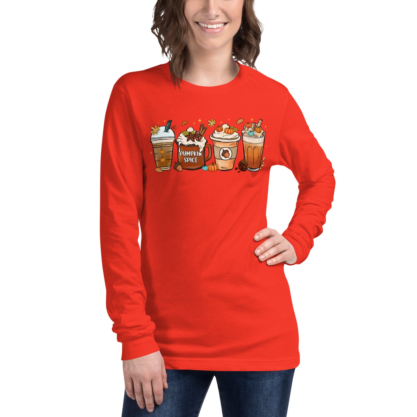 Pumpkin Latte Fall Unisex Long Sleeve Tee