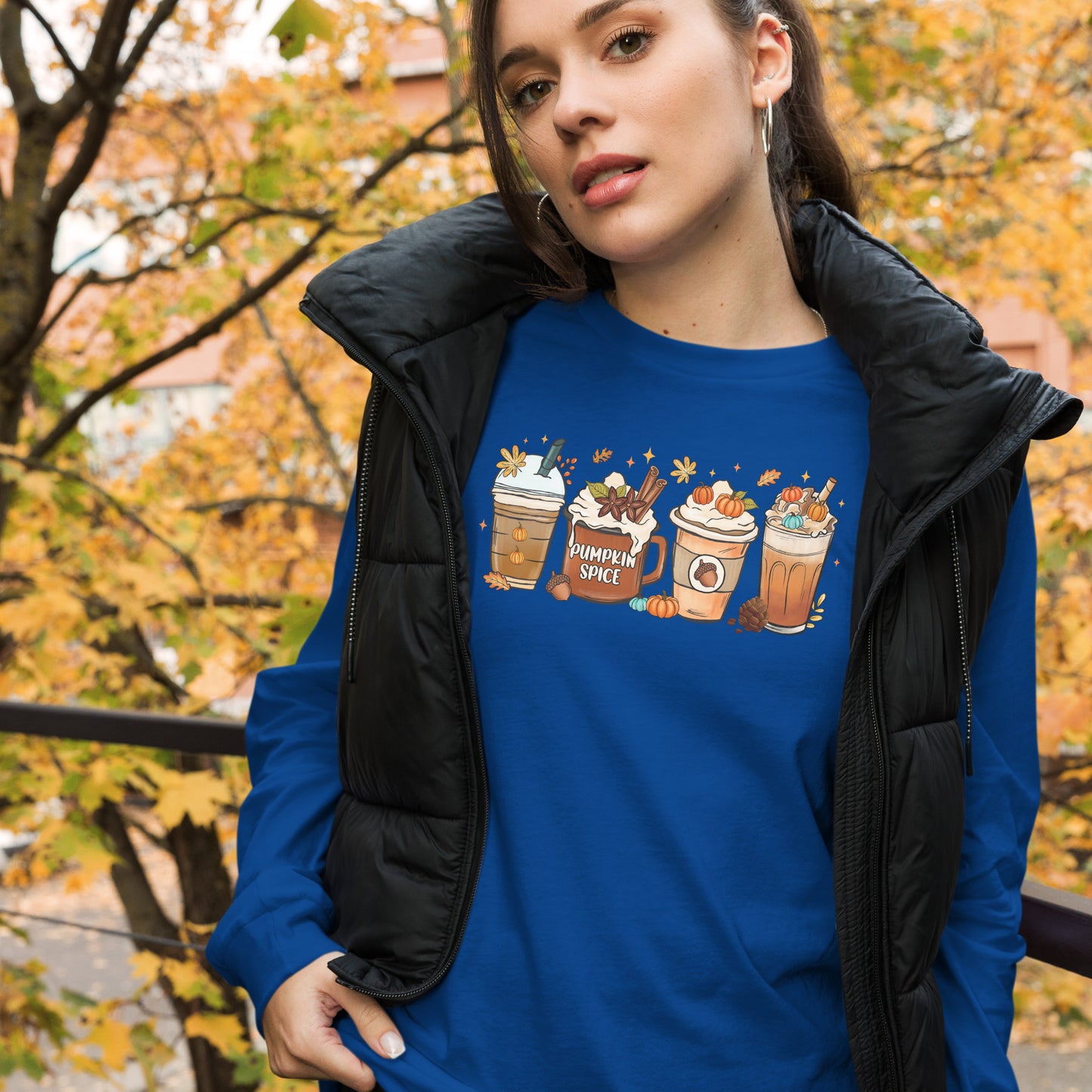 Pumpkin Latte Fall Unisex Long Sleeve Tee