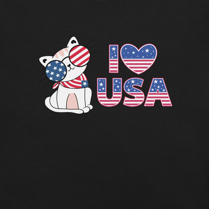 I love USA Cat in glasses Tee