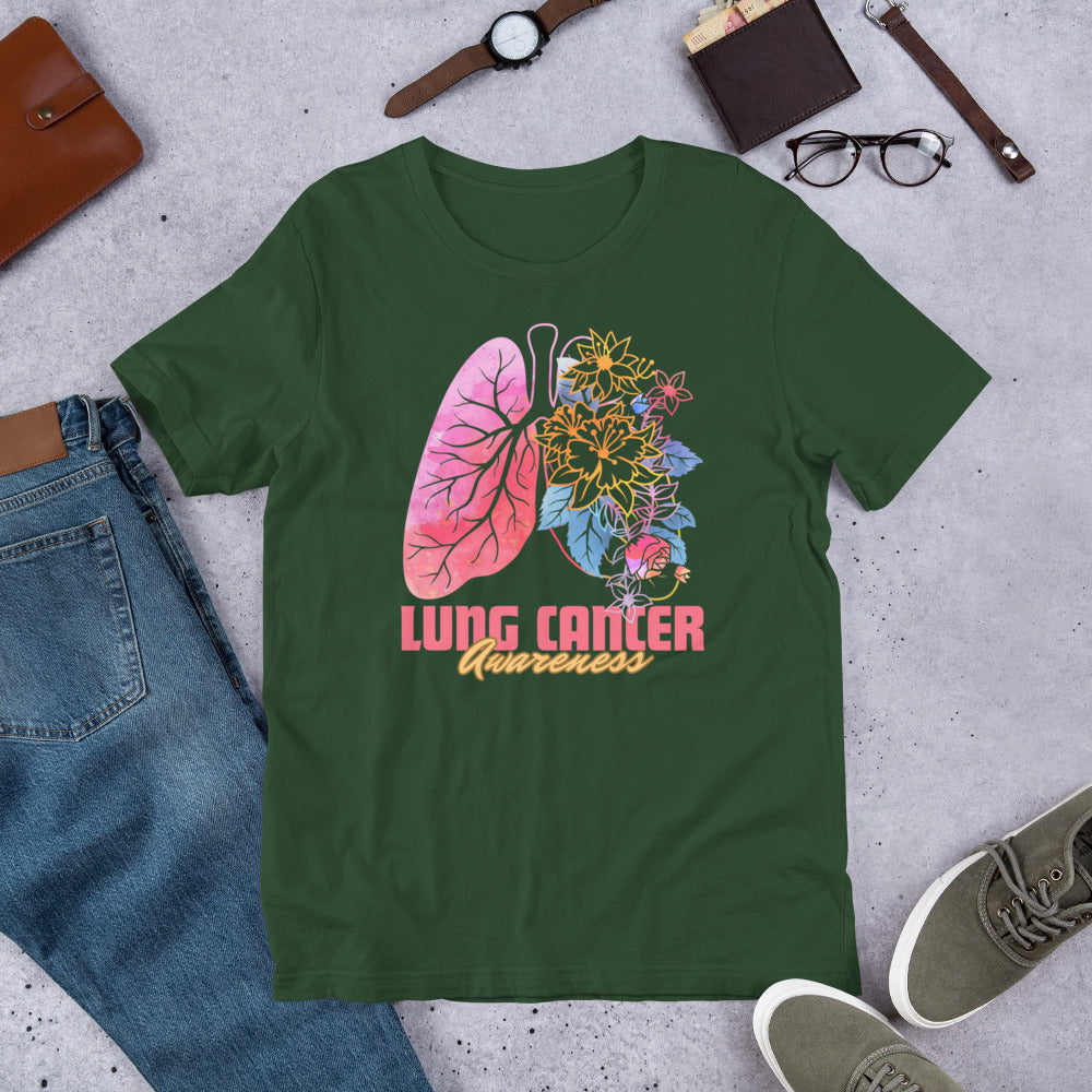 Lung Cancer Awareness Unisex Short Sleeve t-shirt