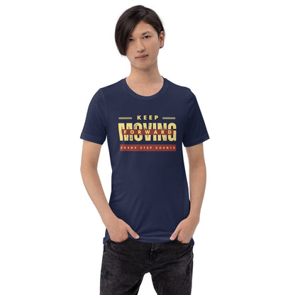 man wearing Keep Moving Forward T-Shirt