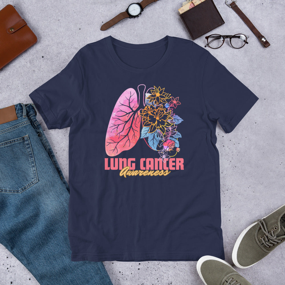 Lung Cancer Awareness Unisex Short Sleeve t-shirt