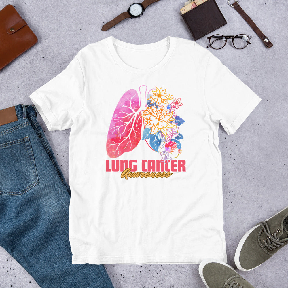 Lung Cancer Awareness Unisex Short Sleeve t-shirt