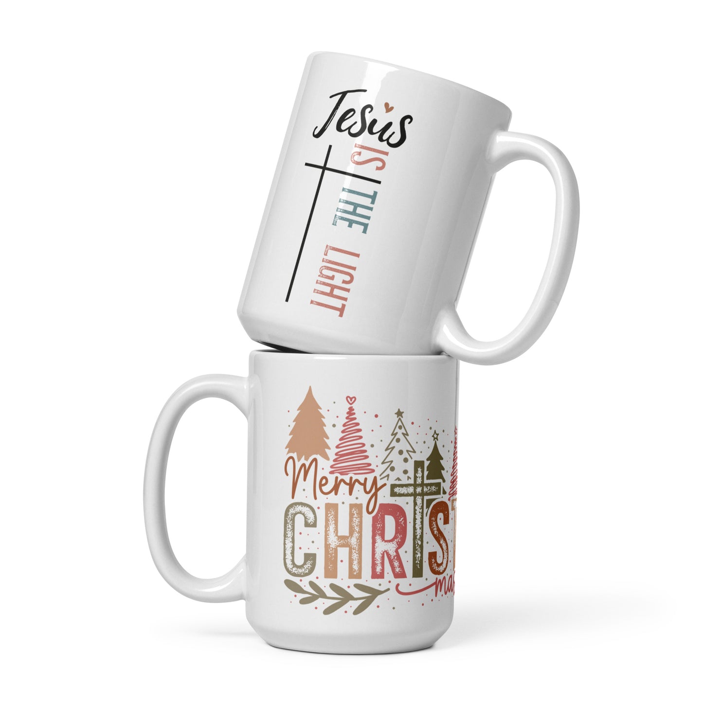 Jesus is the Light white glossy mug