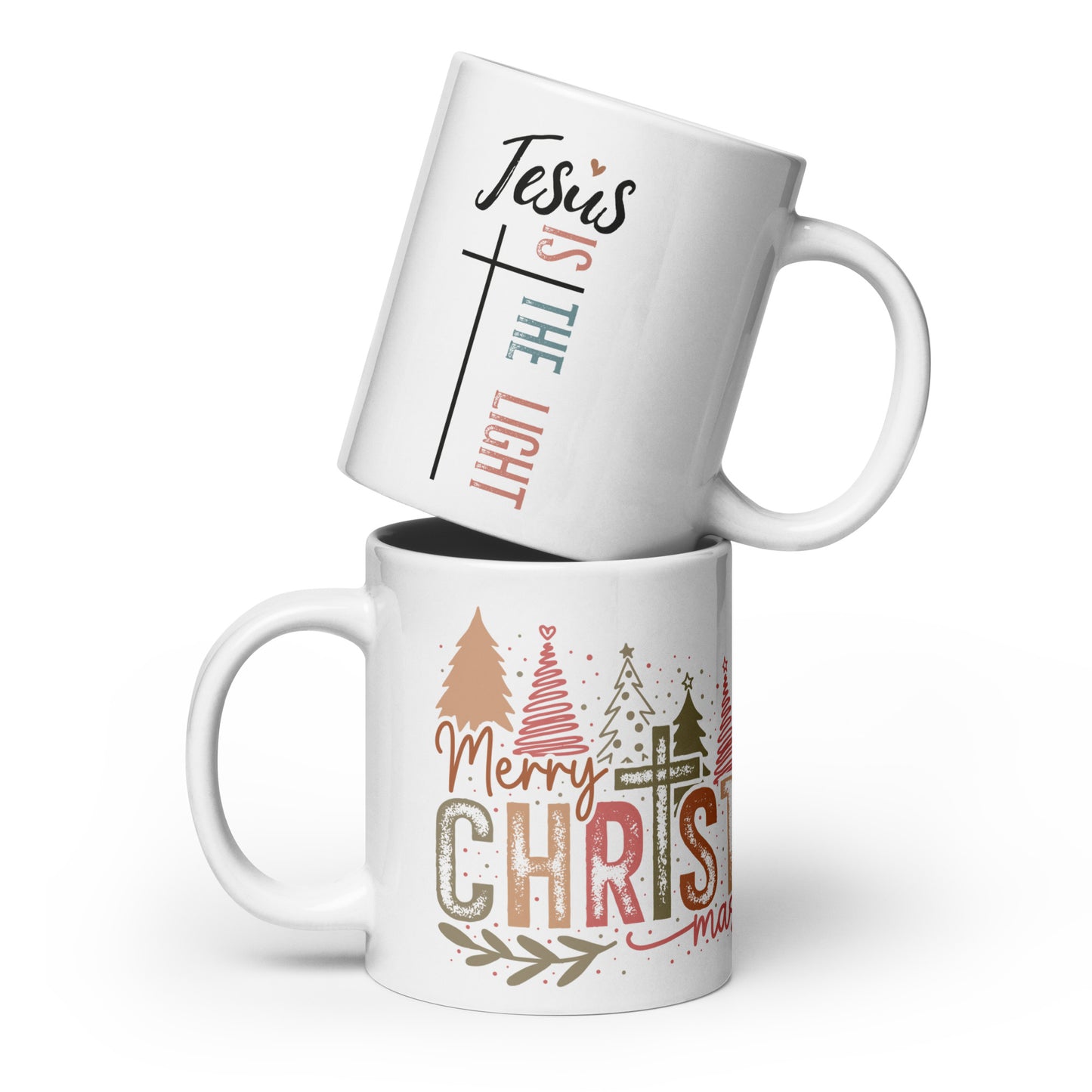 Jesus is the Light white glossy mug