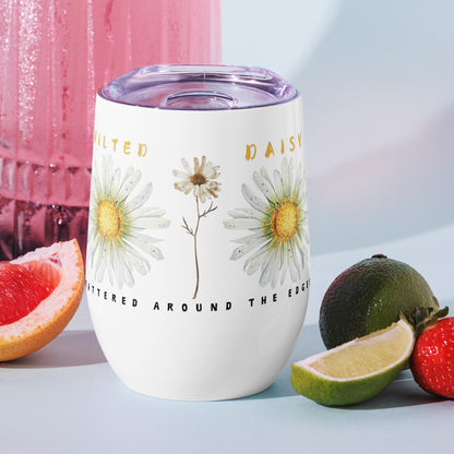 Wilted Daisy Wine tumbler