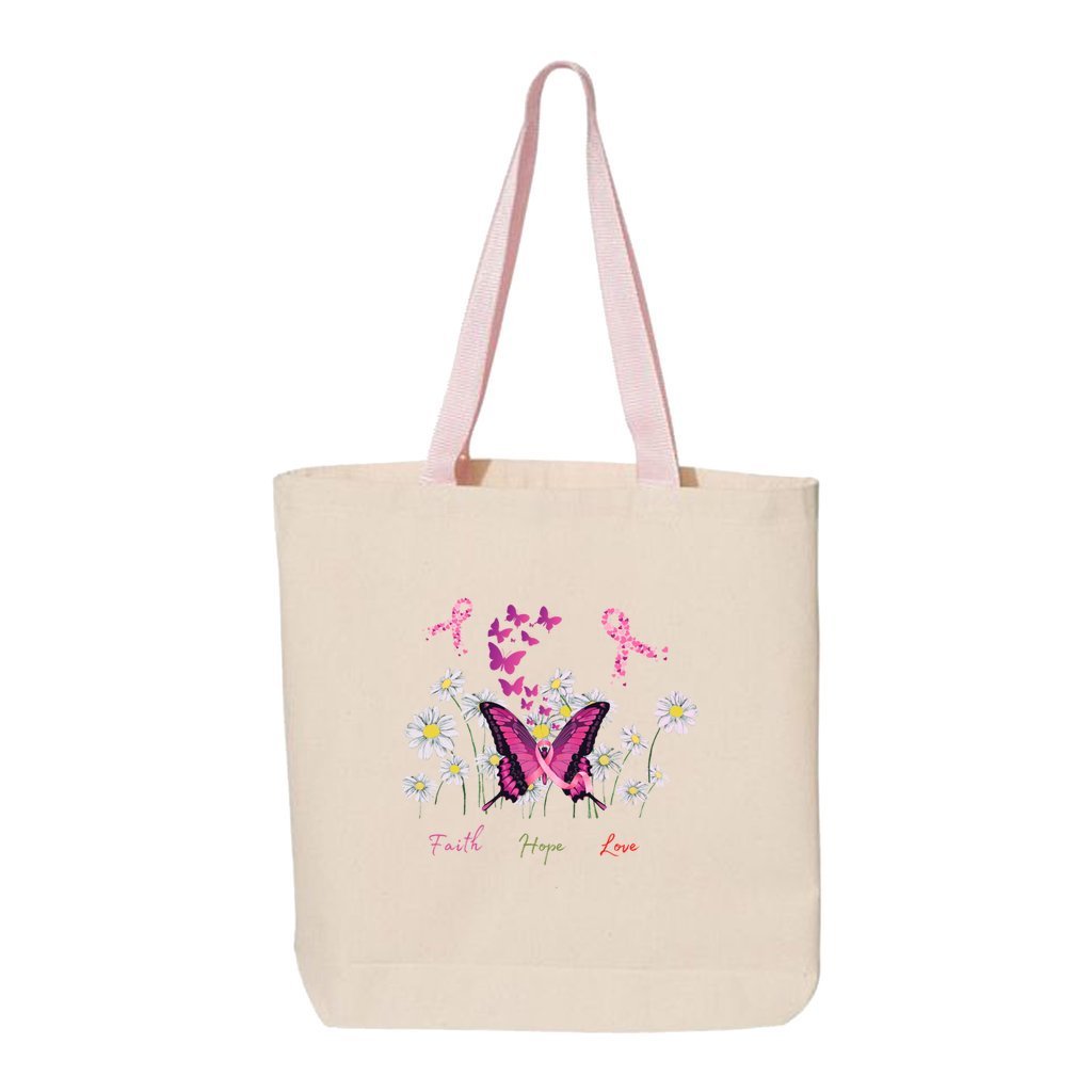 Faith Hope Love Canvas Tote with Contrast-Color Handles Comfort Core Spotlight