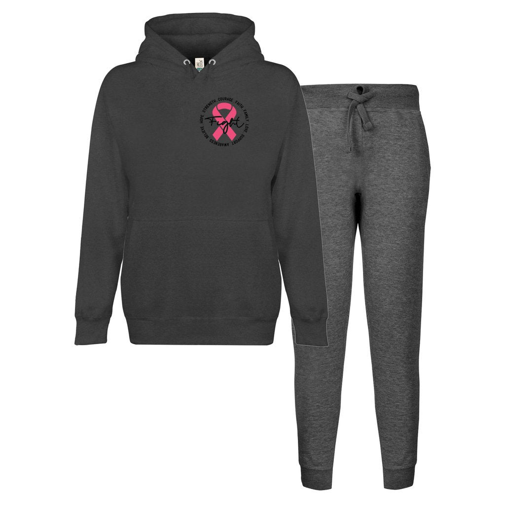 Nobody Fights Alone Unisex Hooded Sweatshirt and Pant Lounge Set in black color by Comfort Core Spotlight